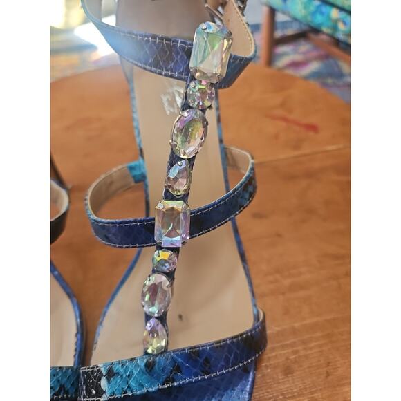 Thalia sodi playa Strappy High Heels Snake Pattern Size 8.5M - Picture 4 of 13